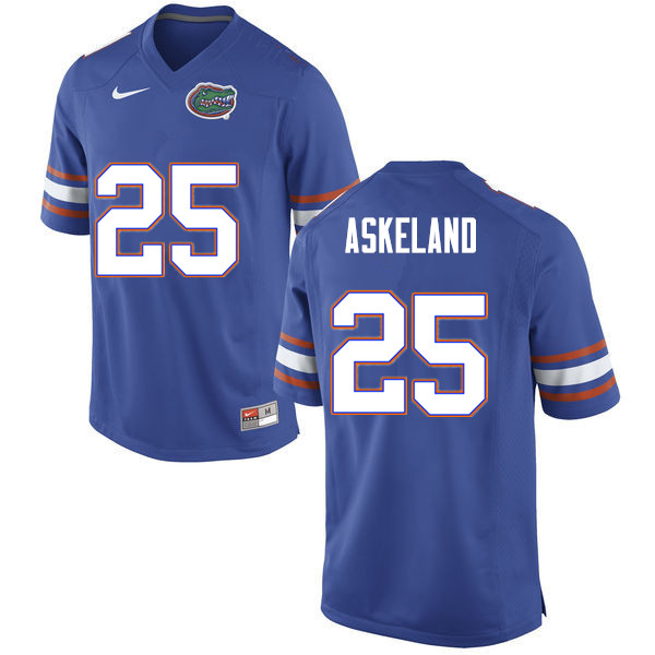 Men #25 Erik Askeland Florida Gators College Football Jerseys Sale-Blue